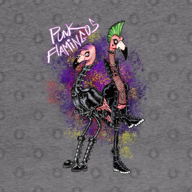 Punk Flamingos by artildawn